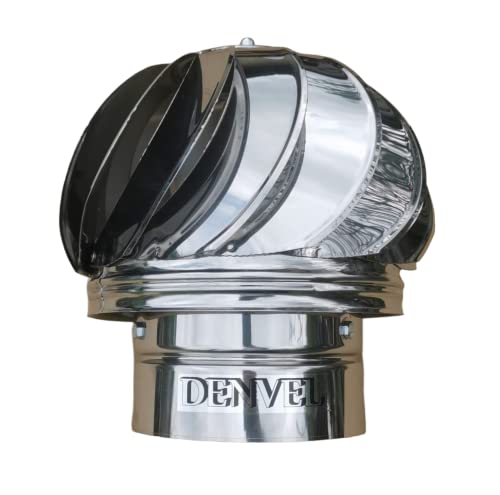 Miniatura 4 de Denvel 120 Mm Cubierta De Chimenea Giratoria De Acero Inoxidable Sombrerete Extractor De Humos Eólico, Tapa Rotante Para Chimeneas Y Tubos De Ventilación