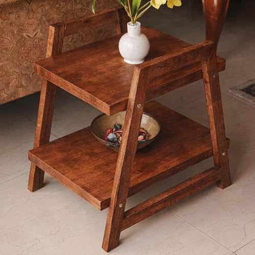 Image of VASIL MART Wooden End Table for Living Room, Sofa Side Table for Drawing Room, Bedroom, Office Balcany etc.(Brown)