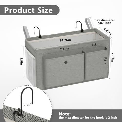Bedside Caddy Bedside Storage Hanging Organizer for Bunk Dorm Bed Rail by Edudif - Used condition - Image 2