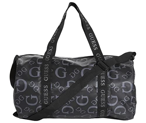 NEW GUESS Black Grey G Logo Gym Weekend Travel Lightweight Small Duffle Bag Handbag
