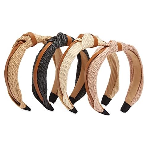 Woven Knotted Headbands for Women (4 Colors, 4 Pack) Cover