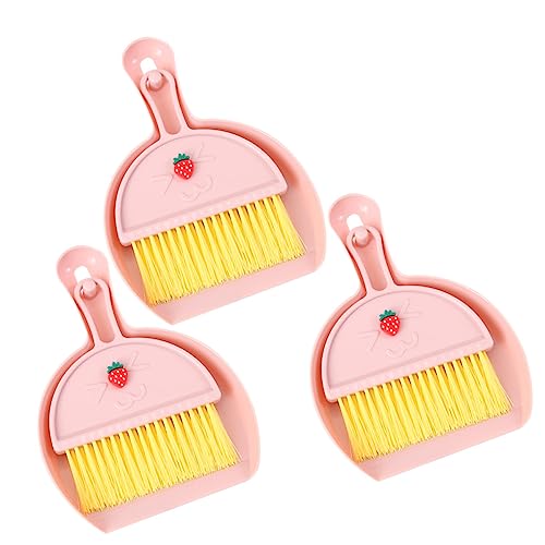 Beaupretty 3Sets Mini Cleaning Broom for Keyboards and Desktops Adorable Dustpan and Brush Kit for Air Vents Car Gaps Home and Office Use Sweeping Tools