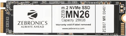 ZEBRONICS ZEB-MN26 256GB M.2 NVMe Solid State Drive (SSD), with 1900MB/s Read Speed, PCIe Gen 3.0, Next Level Performance, Ultra Low Power Consumption, Thermal Management & Silent Operation, PCIE x 4