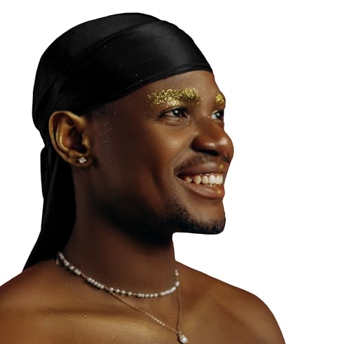 DuragPro Silk Durag for Men and Women, Silky Satin Do Rag (Black)