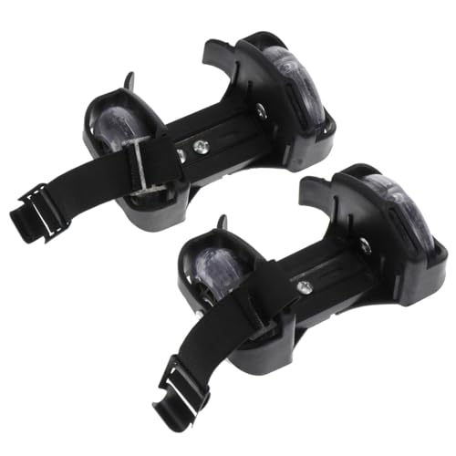 LALAFINA Patines de Ruedas Ruedas de PVC Negro, Ajustables y Seguros, sin Necesidad de Baterías para Patinaje Divertido y Cómodo