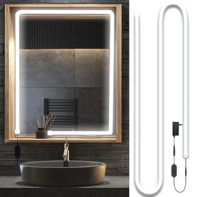 Blikshin 10FT/13.2FT LED Vanity Mirror Lights, Makeup Lights for Mirror, 6000 K/Dimmable/ELT Approval 12 V Self-Adhesive Bathroom/Vanity Light, for Bathroom Mirror/Dressing Mirror/Full Body Mirror