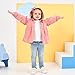 famuka Baby Girls Hooded Jacket Floral Pattern Coat Rabbit Style Windbreaker for Spring/Autumn (as1, age, 2_years, Pink 2)