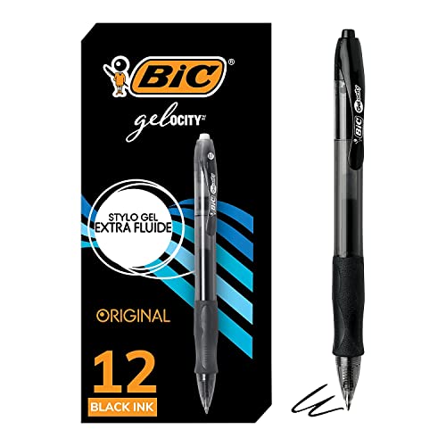BIC RLC11BK Bolígrafo Retráctil Gel Negro 12 Unidades miniatura 1
