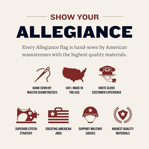 Allegiance Flag Supply American Flag | American-Sourced Nylon Fabric, Embroidered Stars, Hand-Stitched | Proudly Made in USA (3' x 5')