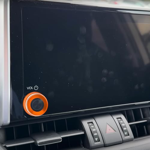 Image of for Toyota RAV4 /RAV4 Hybrid 2023 2024 2025 air Conditioning knob Cover, Start Button Cover Decorative Ring, Volume, Aluminum Alloy Decoration (RAV4, Orange)