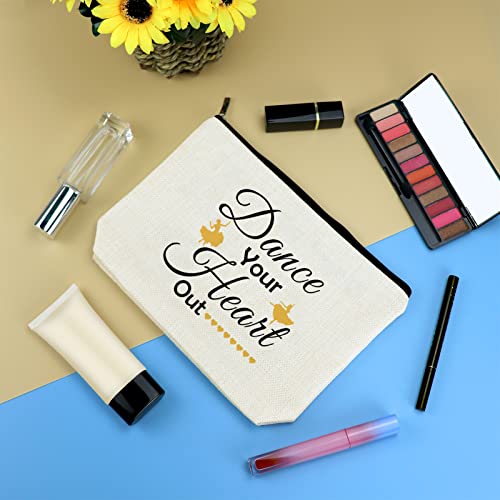 Dancer Dance Teacher Gifts Makeup Bag Dancing Lover Gift for Women Girls Cosmetic Bag Dancing Student Graduation Gift Dancer Appreciation Gift Dance Teams Mom Coach Present Travel Toiletry Bags - Image 3