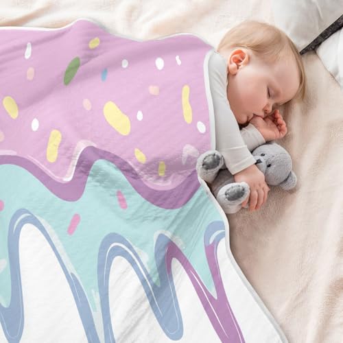 Ice Cream Candy Colorful Baby Swaddle Blanket for Boys and Girls, Muslin Baby Receiving Swaddle Blanket, Soft Cotton Nursery Swaddling Blankets for Newborn Toddler Infant4