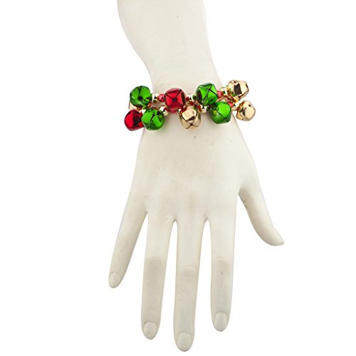 LUX ACCESSORIES SilverTone Christmas X-Mas Holiday Jingle Bells Bracelet Set 2PC4