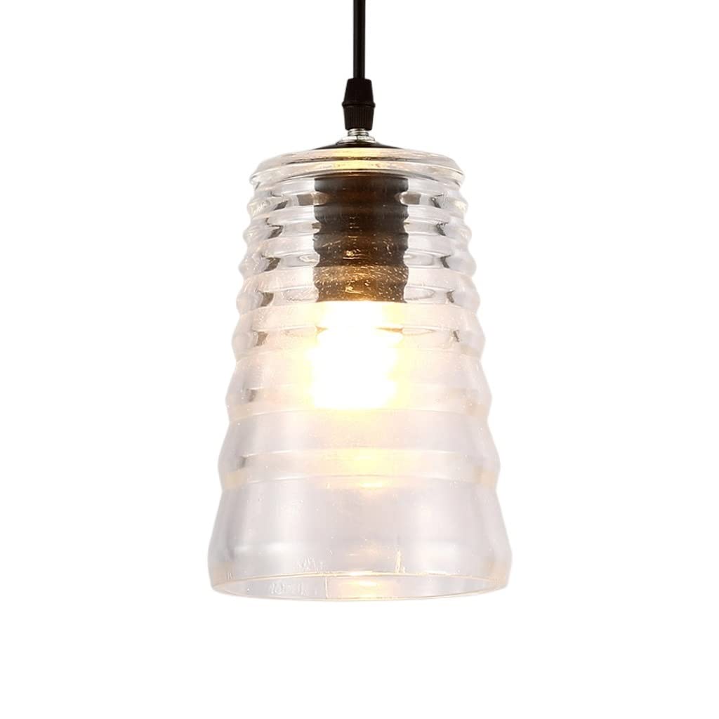 Suspension E27 en verre pour éclairer une cuisine sombre avec un luminaire rétro transparent