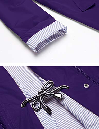 image for LOMON Raincoat Women Waterproof Long Hooded Trench Coats Lined Windbre