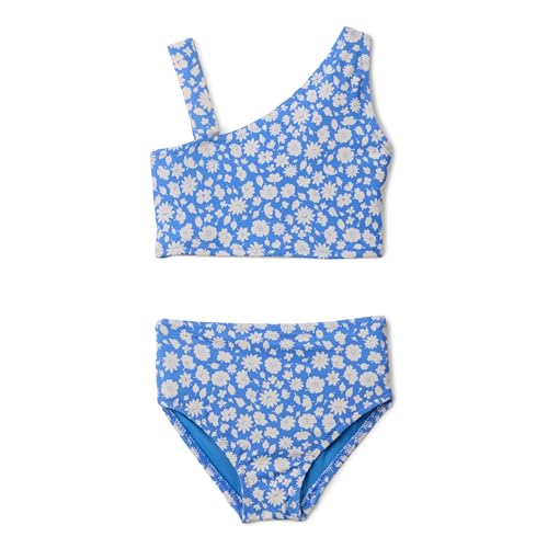 Image of Amazon Essentials Girls' One Shoulder Two-Piece Bikini Swim Set, Slim Fit