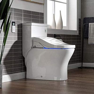 WOODBRIDGE Luxury, Elongated One Piece Toilet with Advanced Bidet Seat, T-0022, White