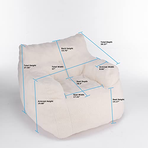 Homtique W527 Bean Bag Chairs, Soft Tufted Foam Bean Bag Chair With Teddy Fabric thumb #1
