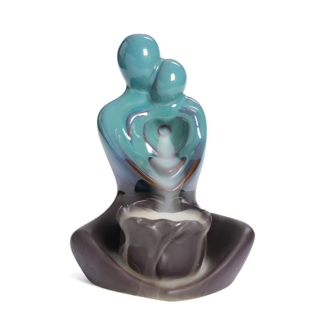 Porte-encens cascade lovers déco céramique pour salon et yoga