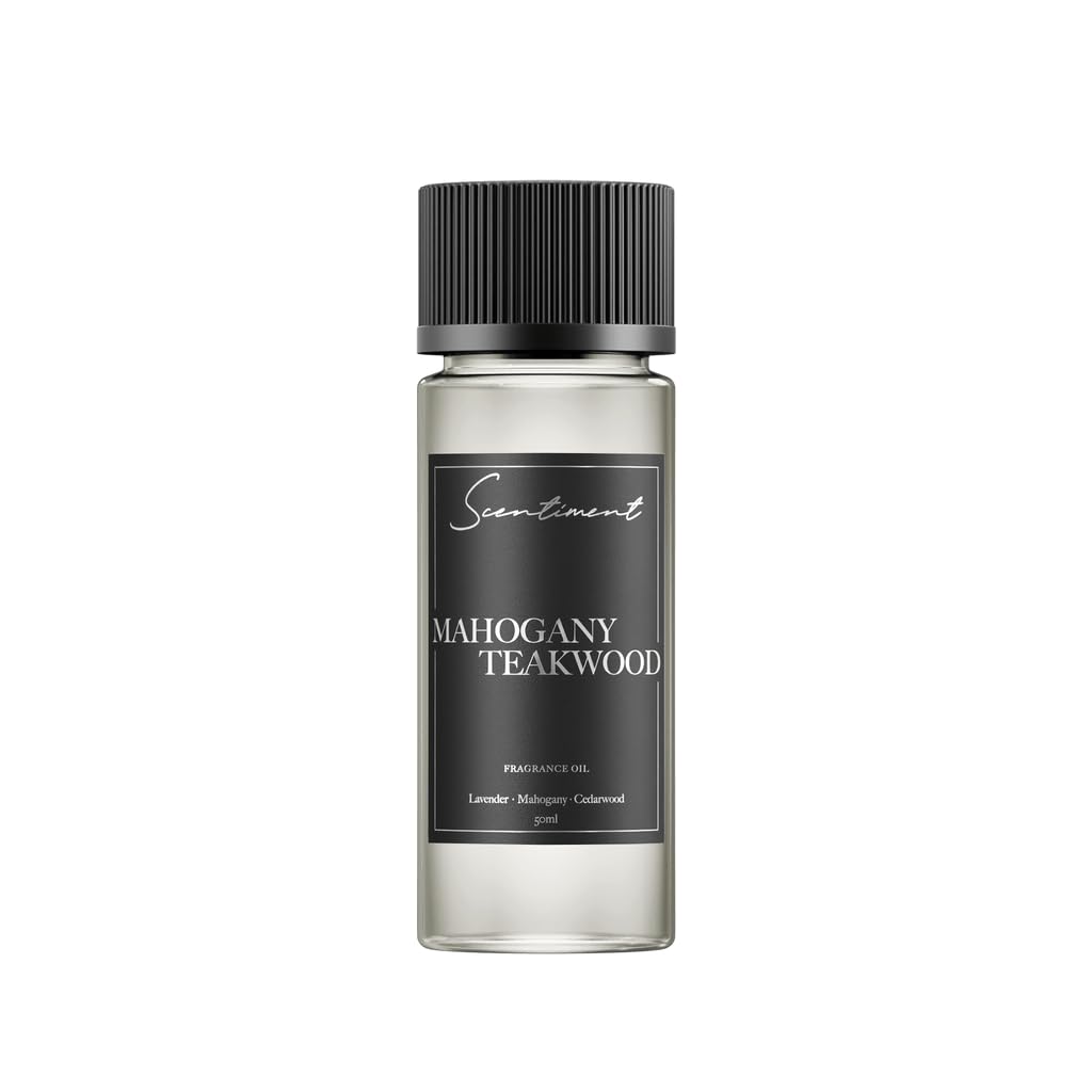 Scentiment Diffuser Oil - Mahogany Teakwood | Aromatherapy Home Fragrance | Luxurious Scent with Notes of Lavender, Mahogany, Cedarwood (50ml)