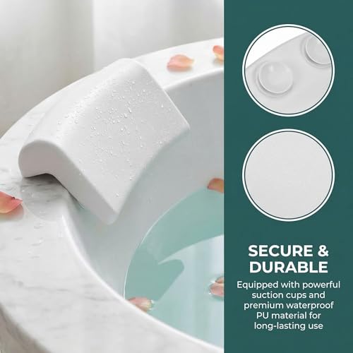 Oreiller de bain en PU avec ventouses de fixation pour la nuque - 8