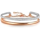 Angelady 'Timeline' Brazaletes de Oro Rosa Pulseras para Muj