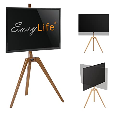 EasyLife - TV Stativ Holz Staffelei Tripod - Studio TV Stand bis 65'' Zoll...
