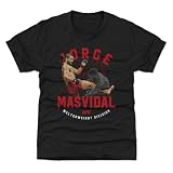 500 LEVEL Jorge Masvidal UFC Youth Shirt - Jorge Masvidal Body Kick WHT (Tri Black, 14-16Y X-Large)