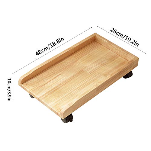 Soporte de madera para CPU de PC con ruedas y protector, color marrón miniatura 2