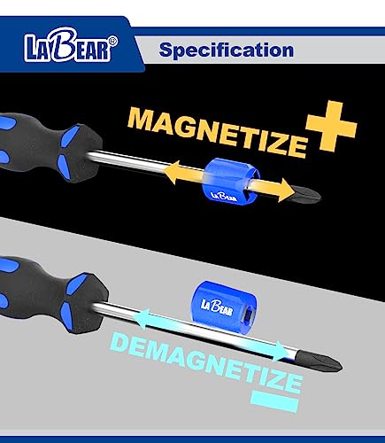 LABEAR -Black Demagnetizer/Magnetizer for Screwdriver Bits and Tips, Makes Tools Magnetic with Powerful Rare-Earth Magnet