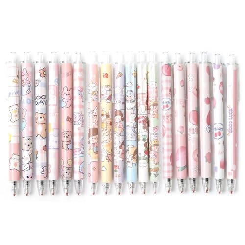 18Pcs Lindos Bolígrafos De Gel De Clic De Dibujos Animados, Bolígrafos Kawaii, Bolígrafos Lindos, Bolígrafos De Gel De Dibujos Animados, Bolígrafos Lindos, Bolígrafos De Gel Divertidos