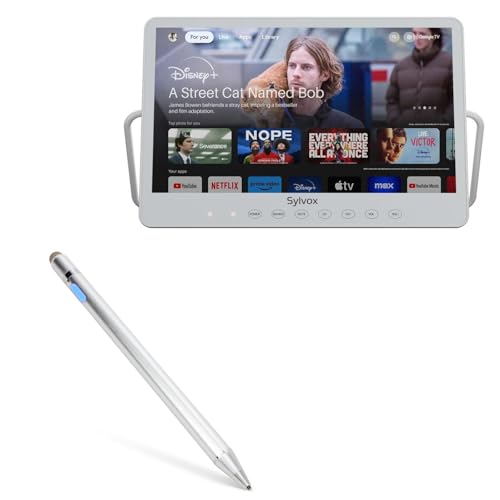 BoxWave Stylus Pen Compatible with Sylvox Waterproof Portable TV PT16A0KGGB (15.6 in) - AccuPoint Active Stylus, Electronic Stylus with Ultra Fine Tip - Metallic Silver