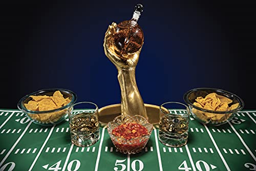 The Wine Savant Football Gifts For Men Dad - Whiskey Decanter With Realistic Quarterback Hand + 2 Glasses thumb #6
