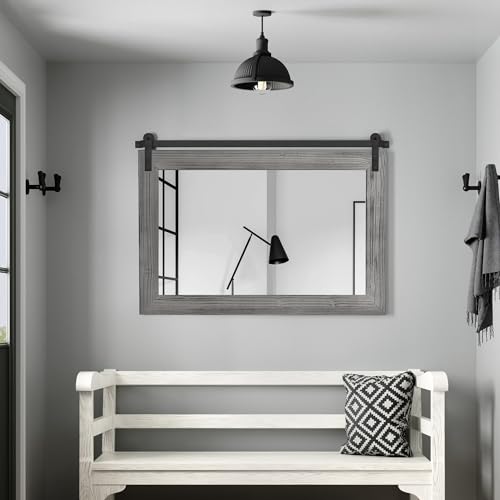 Image of COGOOD Farmhouse Bathroom Mirrors for Over Sink - 22 x 30 Grey