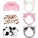 6 Pcs Bow Makeup Headband and Cat Ear Hair Bands Hair Wrap Cute Shower Spa Party Headband Running Sports Elastic Soft Fleece Cosmetic Hairbands Face Wash Headbands for Women Girls (Bow&Cat Ear)