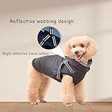 Hundemantel Winter mit Geschirr Einstellbar, ZoneYan Wasserdicht & Warm Hundemantel für Kleine Hunde, Reflektierende Winterjacke, Winddicht Weste für Hund (Schwarz, XS)