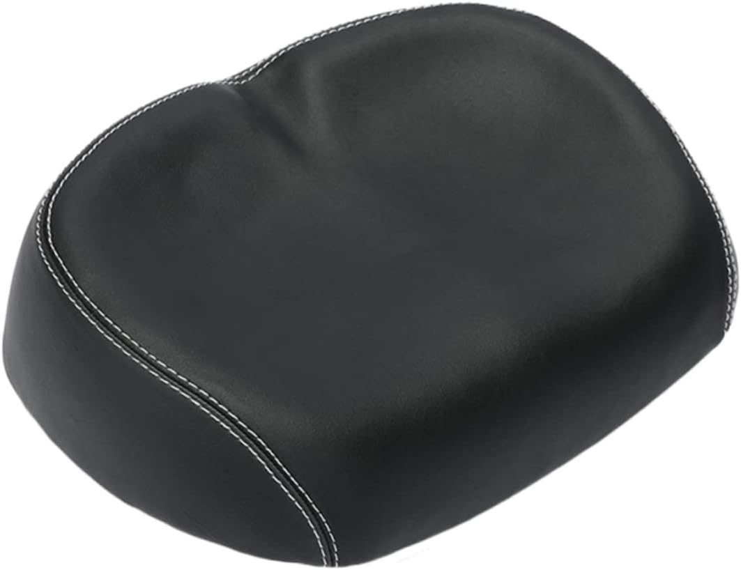 Luxshiny Thickened PU Bike Saddle Cushion Breathable Soft Comfortable Seat Pad for Mountain Road Cycling Outdoor Sports Black