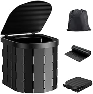 Portable Toilet for Camping, Portable Folding Toilet with Lid, Waterproof Porta Potty Car Toilet Bucket Toilet Portable Potty for Adults, Travel Toilet for Camping Hiking Boat Trips Beach