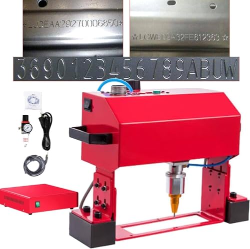 FJYAWEN Portable Pneumatic Dot Peen Marking Machine, Depth 0.02-1 Mm, Marking Pneumatic Metal/Dot Peen Mark Engraving Machine for Vin Code Chassis Numbers,X-140 * 40mm