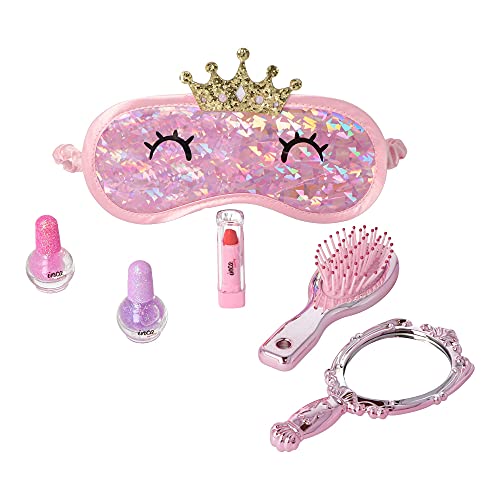 INCA. Juego Infantil para niña. Incluye Espejo + Cepillo del Pelo + Antifaz de Princesa + Lip Balm + 2 pintauñas niñas Lavables con Agua. Libre de tóxicos