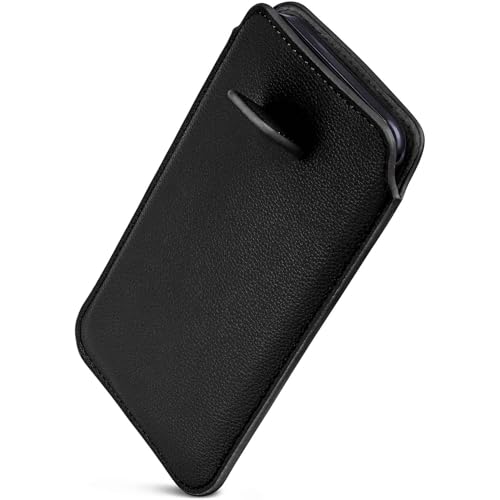 ONEFLOW Liberty Hülle für Motorola Edge 30 Handy Einsteckhülle mit Rückzugfunktion, PU Leder Handytasche, Schutzhülle mit Lasche, Sleeve Etui Hülle zum Einstecken, Schwarz