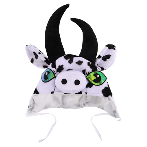 ERINGOGO Adorable Cow Hat For Kids: Soft Plush Animal Cap For Farm-themed Parties - Funny Cow Headpiece For Photoshoots And Cosplay