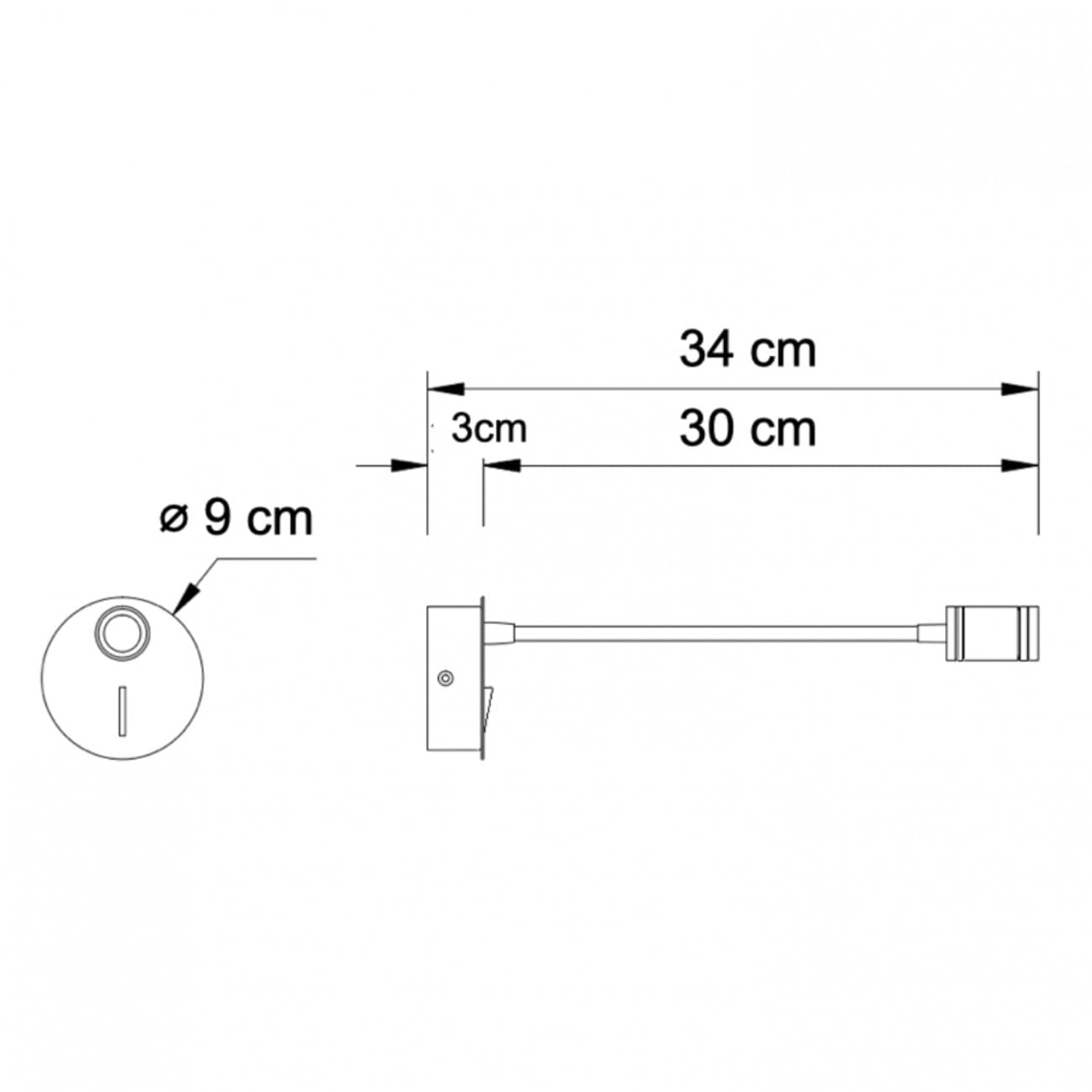 KOSILUM Liseuse Murale Blanche Flexible avec Interrupteur - Aski