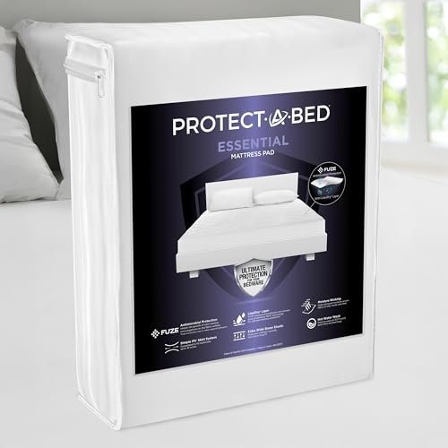 Protect-A-Bed Essential Mattress Pad Queen, 100% Waterproof, Dust Mite Barrier