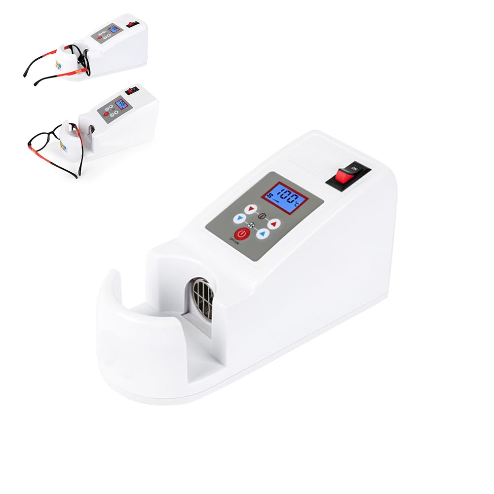 HCLSHOP Optical Eyeglasses Frame Warmer Digital Eyeglasses Frame Heater Memory and Overheat Protection Function 6 Gear Wind Speed and Temp 80-160 °C Adjustable for Various Non-Metal Frames