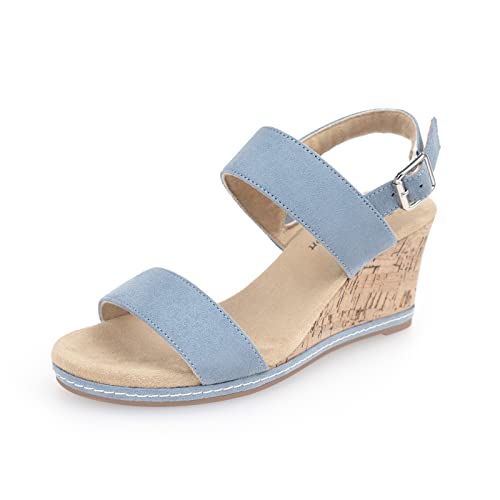 VJH confort Women's Wedge Sandals Buckle Straps Cork Platform Comfort Slingback Dress...
