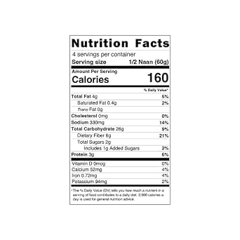 BFree Stone Baked Original Naan Breads, 8.46 OZ - 2 Naans (Pack of 3)
