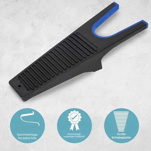HEFTMAN Stiefelknecht für Gummistiefel - 2er-Pack Robuster Boot Jack, Stabiler Stiefelanzieher aus Kunststoff - Stiefelknechte mit Schuhabstreifer zum Entfernen von Schlamm (Schwarz/Blau)