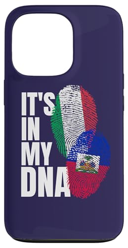 Bandera italiana y haitiana mezcla ADN Heritage Carcasa para iPhone 13 Pro