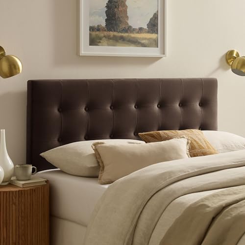 Modway Emily Queen Size Performance Velvet Headboard in Chocolate Brown